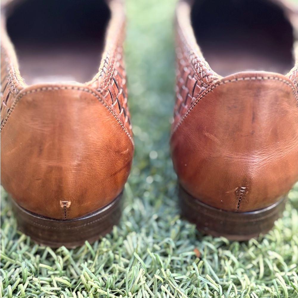 Cole Haan Tan Woven Leather Loafers - Picture 5 of 9